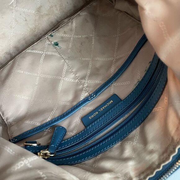 MICHAEL KORS Blue Hobo Nolita Aria Shoulder Bag Fulton Bedford Crossbody - Picture 9 of 11